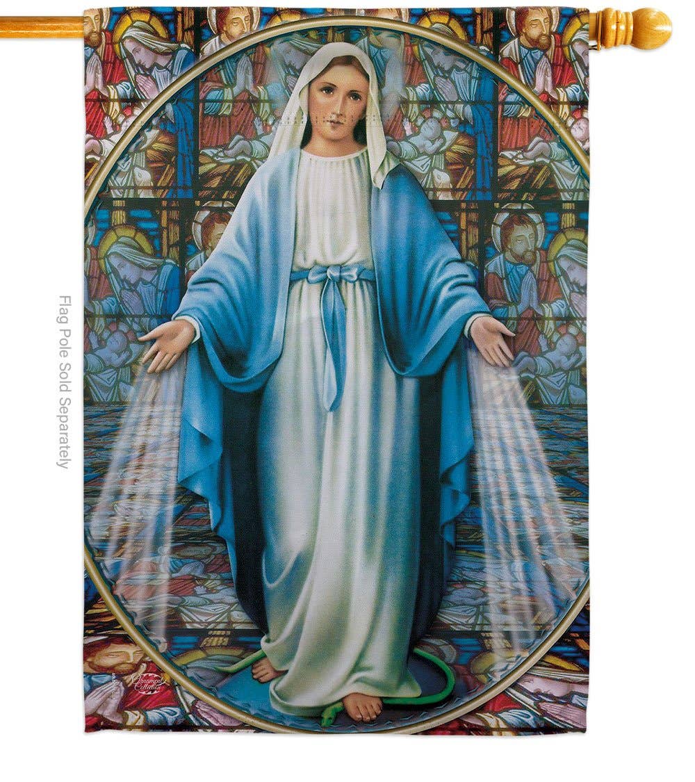 Our Lady of Grace Religious Faith Decor Flag