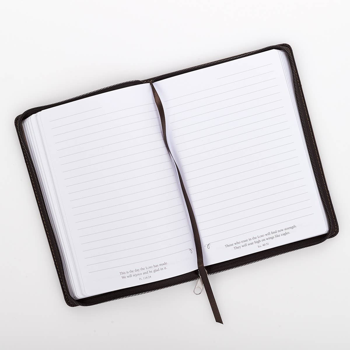 Journal Classic Zip Brown Two-tone Be Strong Josh. 1:9