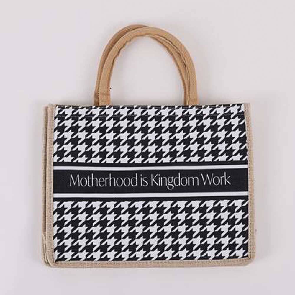 Woven Canvas Tote -  Motherhood is Kingdom Work