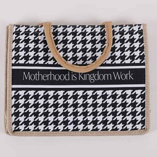 Woven Canvas Tote -  Motherhood is Kingdom Work