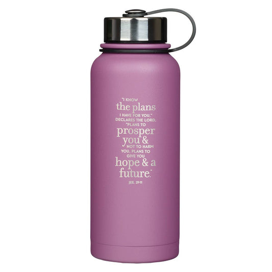 The Plans Lilac Purple Stainless Steel Water Bottle - Jeremi