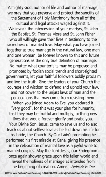 Prayer to Defend Marriage