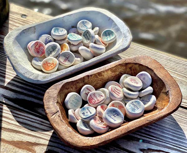 Ceramic Word Stones Display Assorted