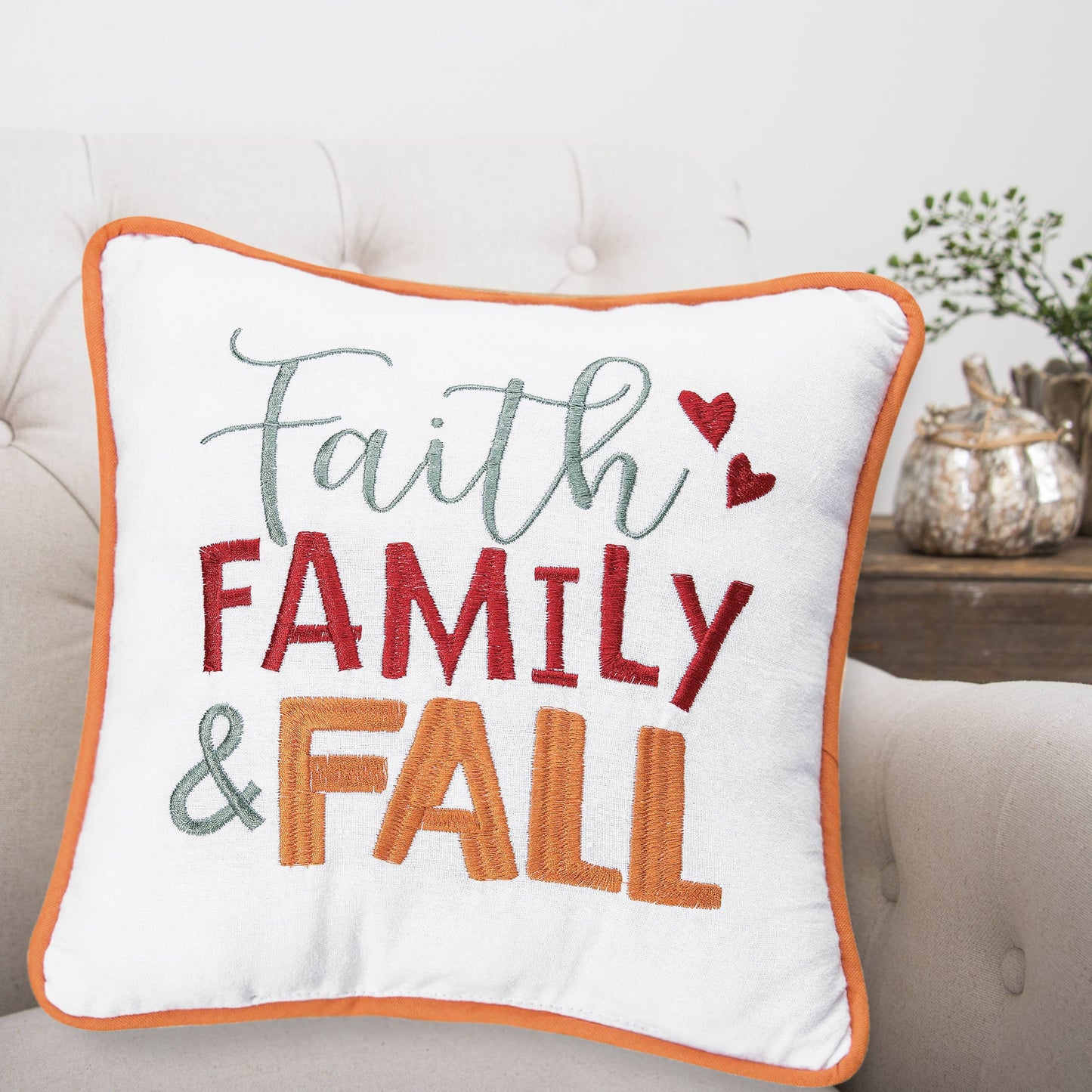 Faith, Family, Fall Pillow