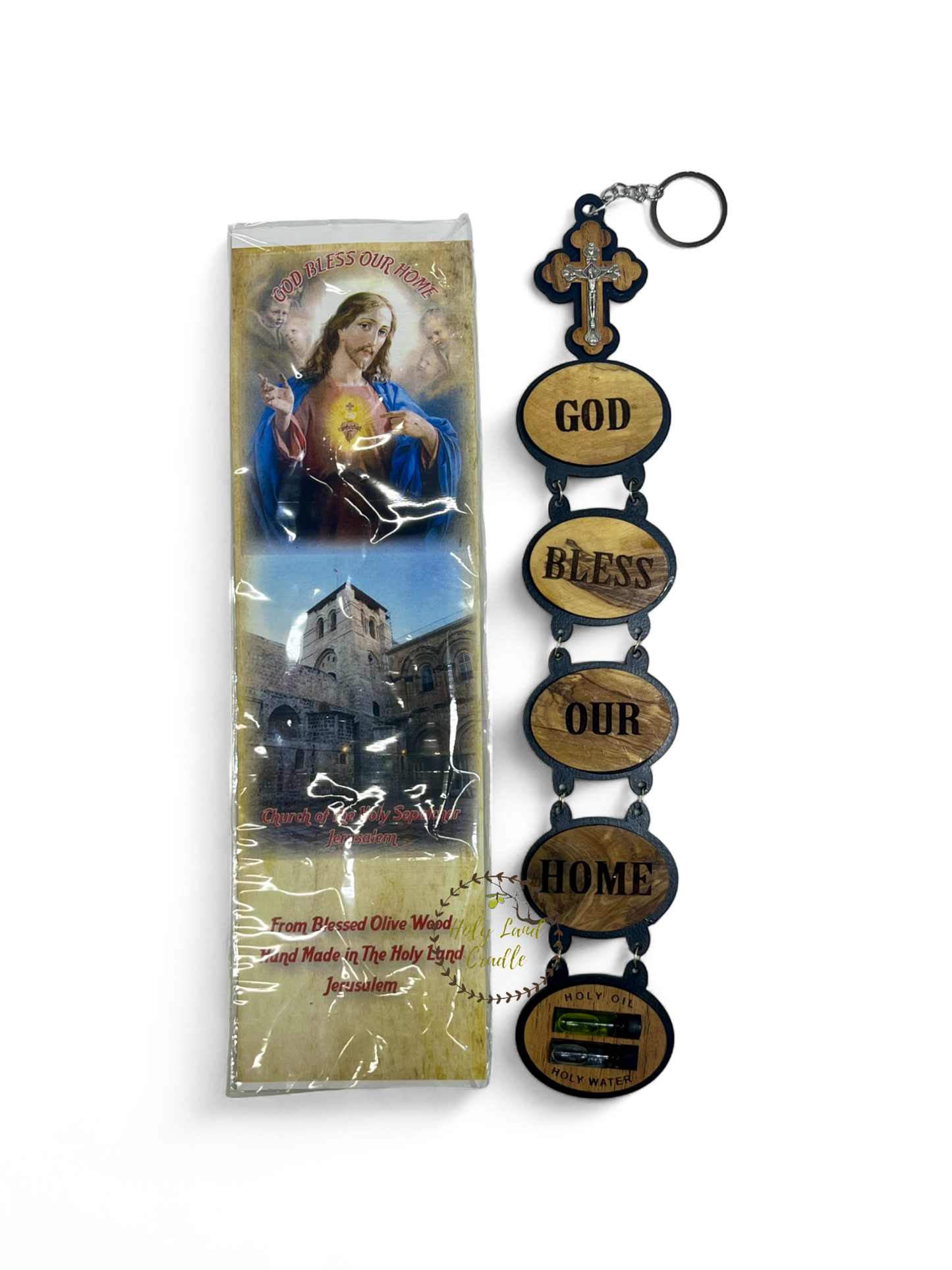 Olive Wood "God Bless Our Home"