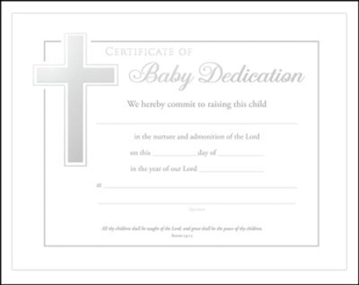 Certificate-Baby Dedication (Isaiah 54:13)