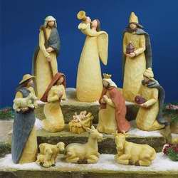 Folk Art Nativity 11 pc
