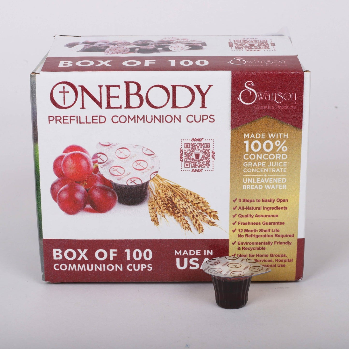 Communion Cups One Body Prefilled 100Ct
