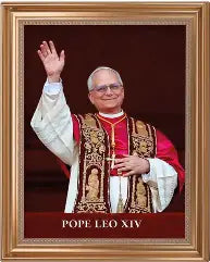 Pope Leo XIV Print in Gold Frame (6-3/4 x 8-3/4)