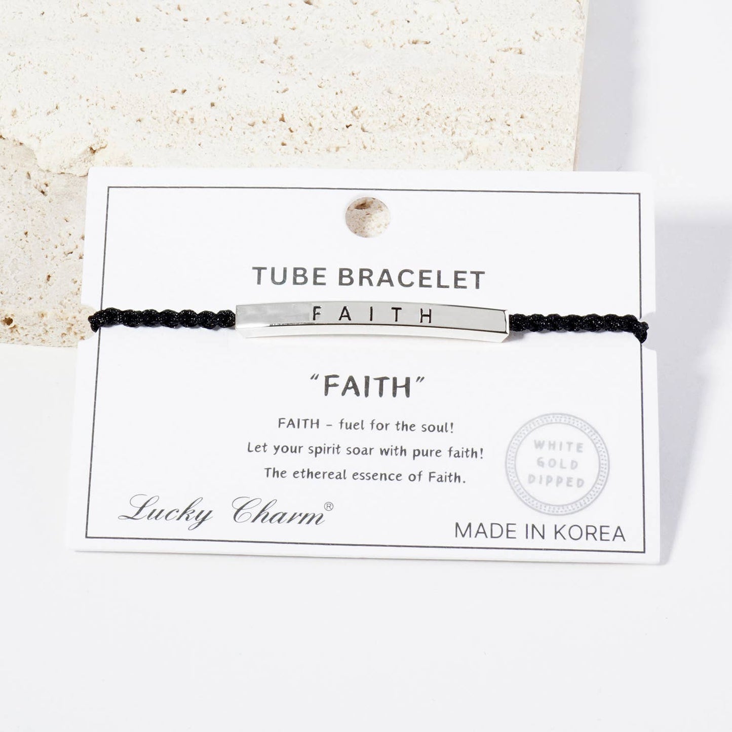 Inspirational Messages "Faith" Tube Bar Bracelet