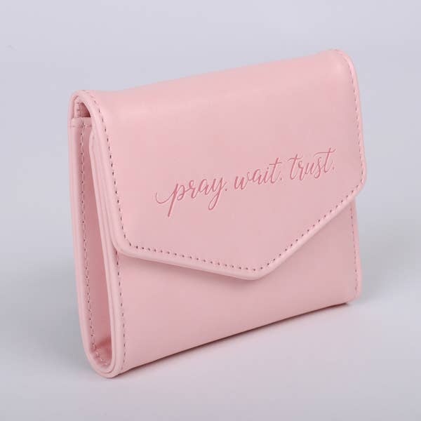 Wallet Pu Women's Pray Wait Trust Pink