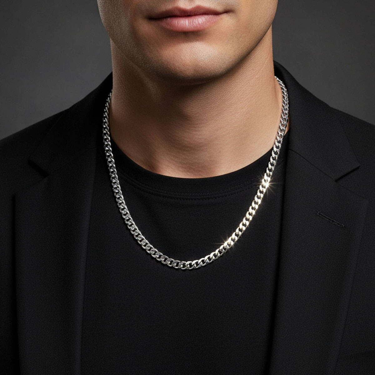Stainless Steel Curb Chain Necklace