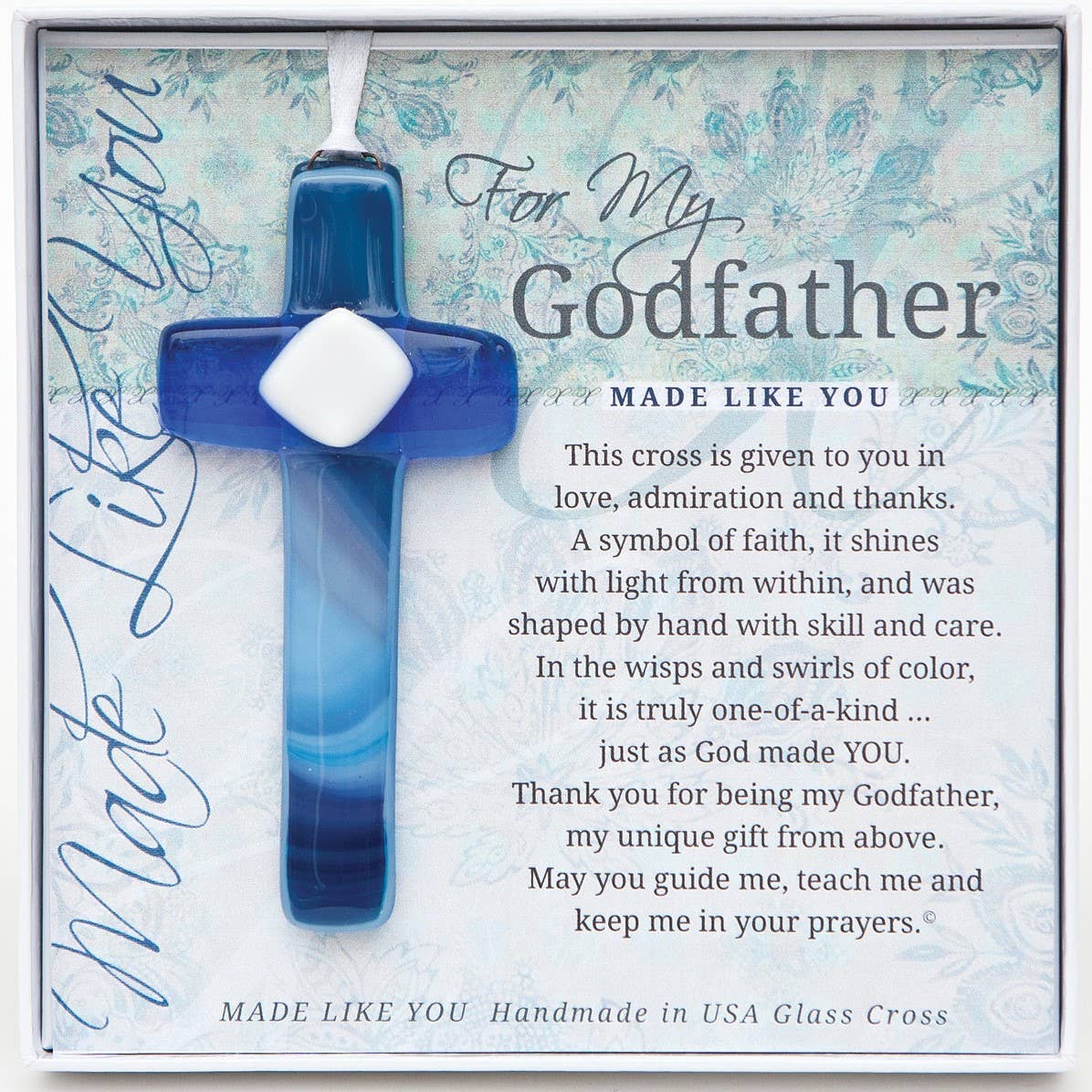 Godfather Gift USA Handmade Glass Cross