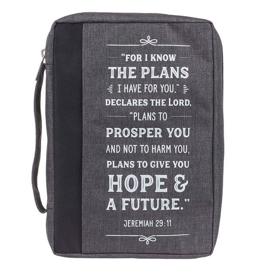 Bible Cover Value Gray/Black I Know the Plans Jer. 29:11