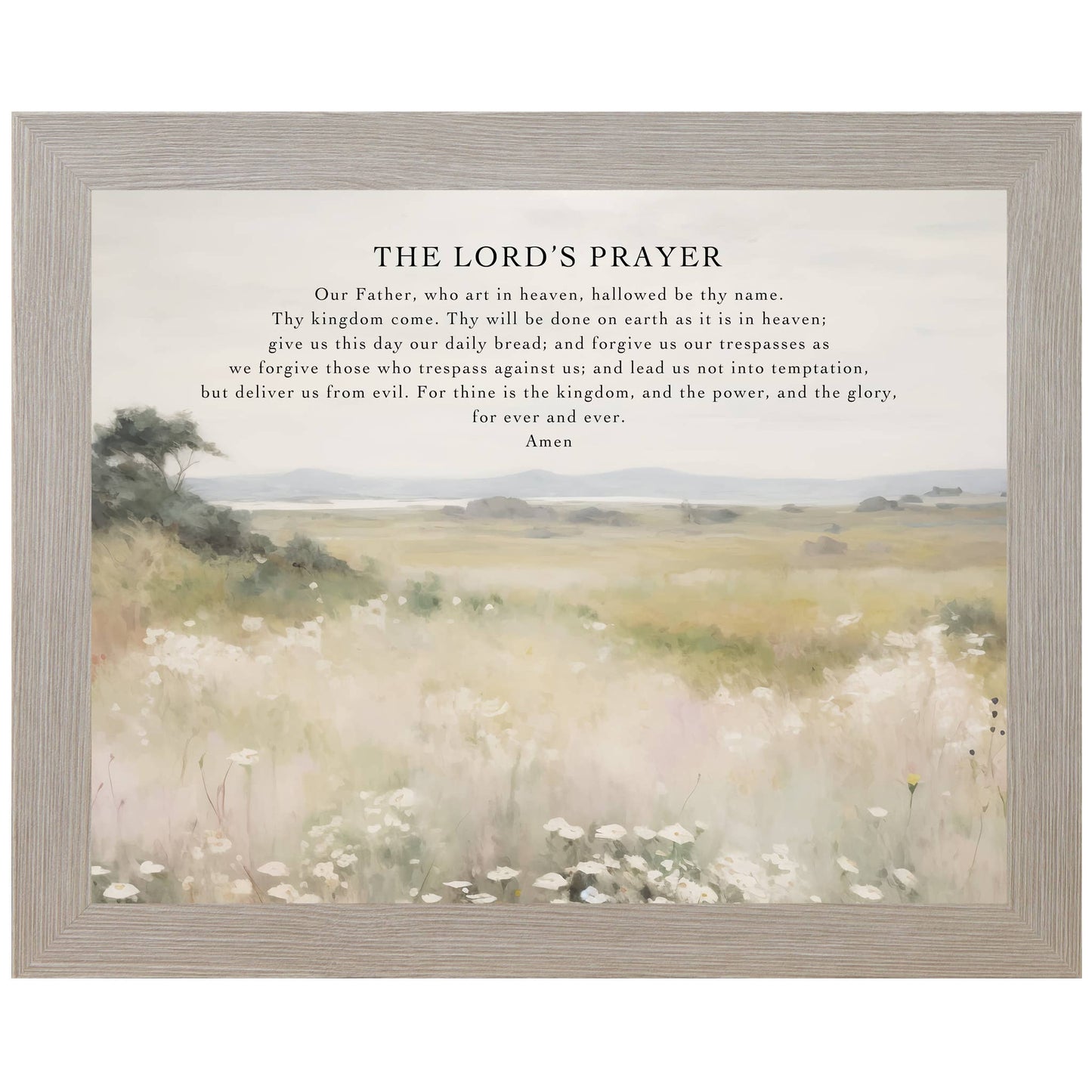 The Lord's Prayer Framed Christian Art Sign