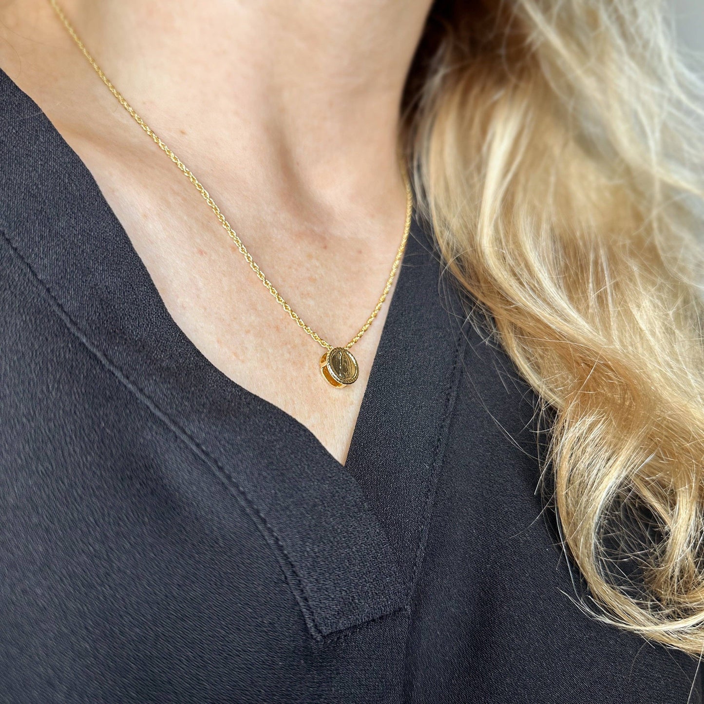 18k Gold Filled Mini Lady Guadalupe Necklace