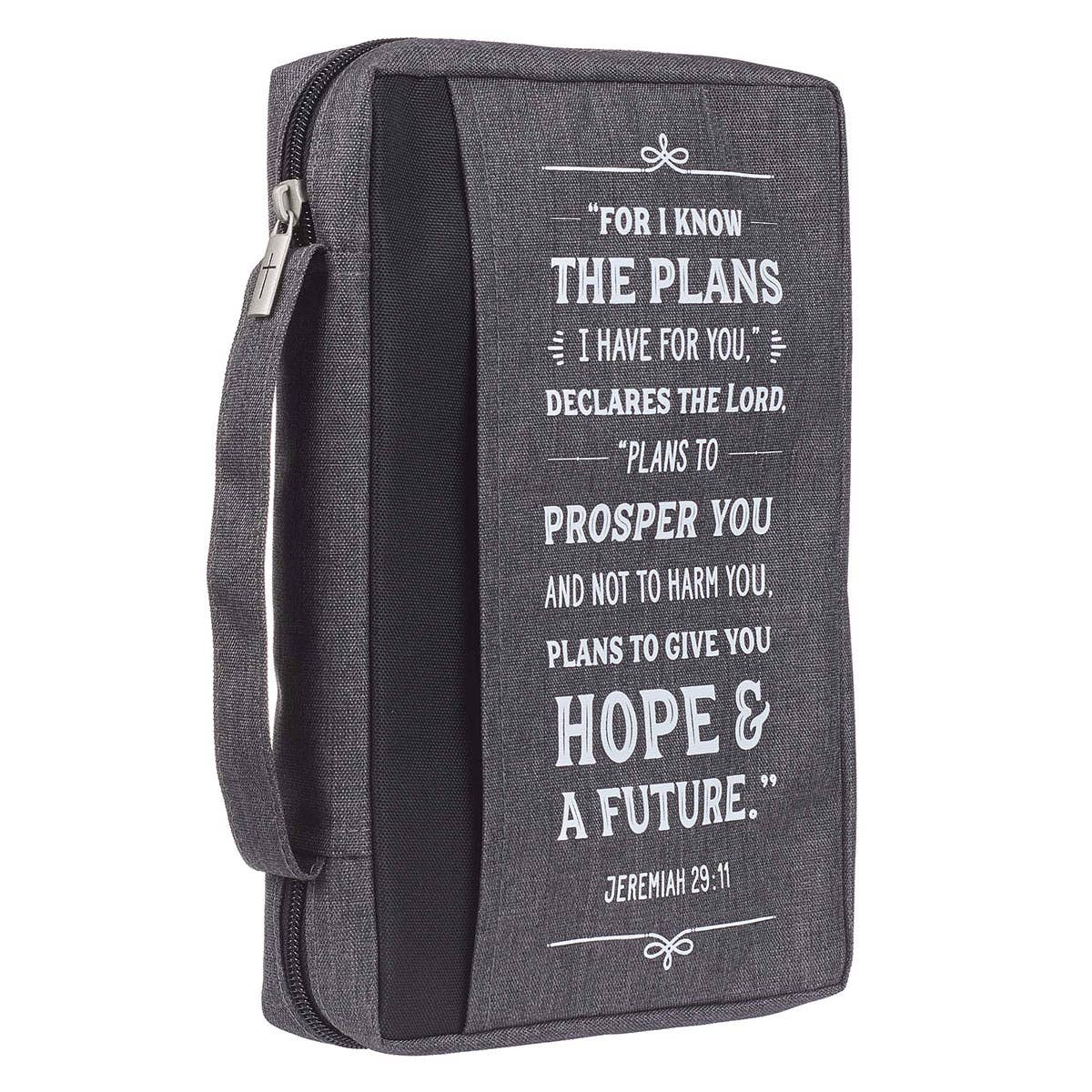 Bible Cover Value Gray/Black I Know the Plans Jer. 29:11