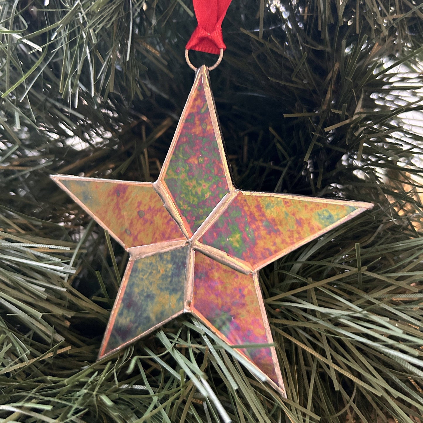 1st Christmas Wedding Ornament Stained Glass Star 7729