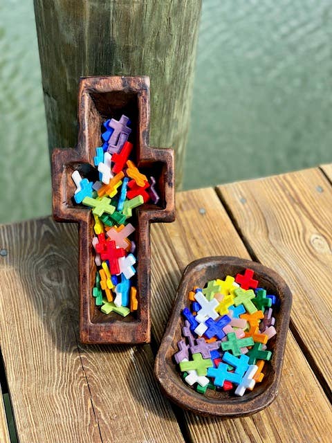 Glass Pocket Cross - Sold Individually