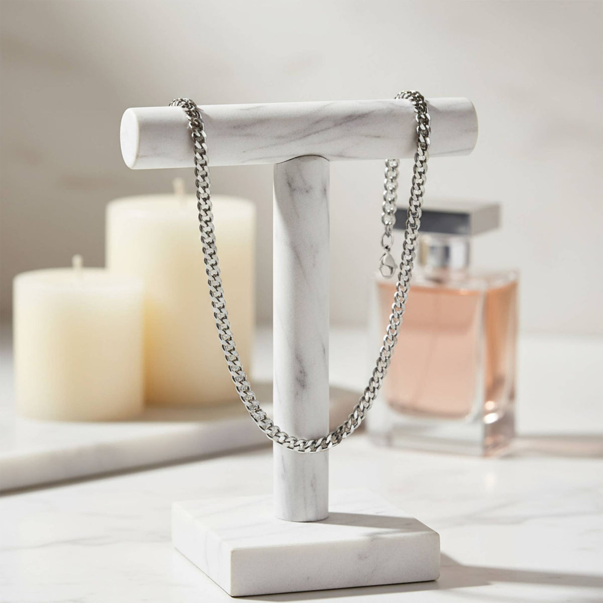 Stainless Steel Curb Chain Necklace