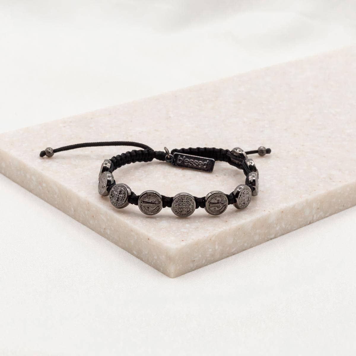 Benedictine Blessing Bracelet - Jet Black Medals
