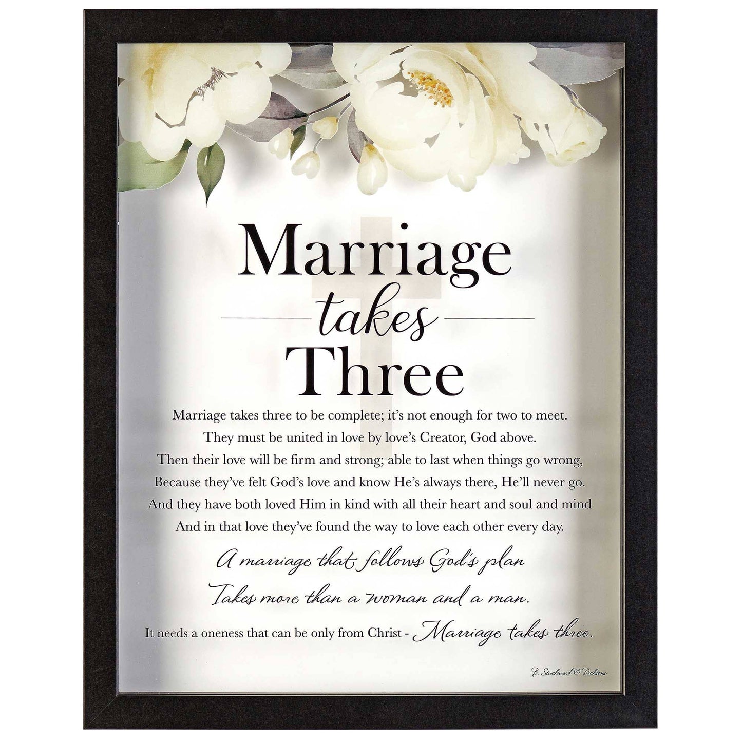 MARRIAGE TAKES THREE WALL DÉCOR BLACK