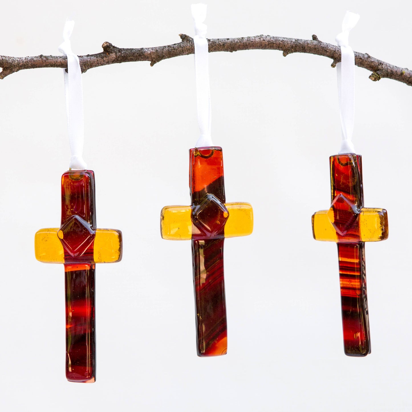 Memorial Remembrance Handmade Glass Cross