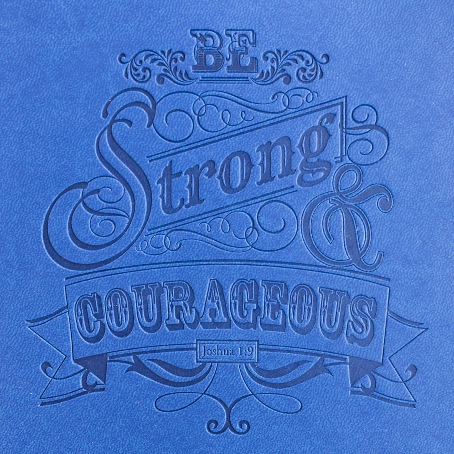 Dangle Journal : Leather Wrapped Navy Be Strong & Courageous