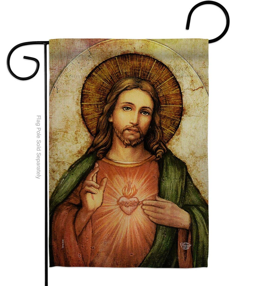 Sacred Heart of Jesus Religious Faith Decor Flag