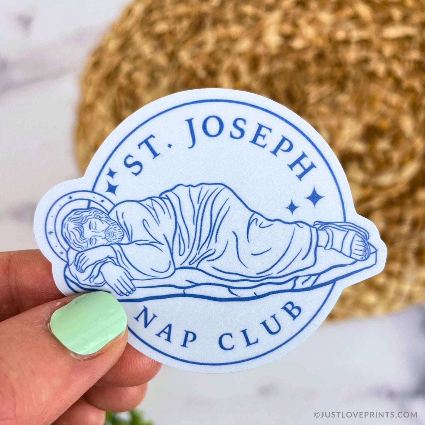 Sleeping St. Joseph "Nap Club" Vinyl Sticker