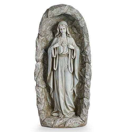 18.75"H LED SOLAR IMMACULATE HEART GARDEN STATUE