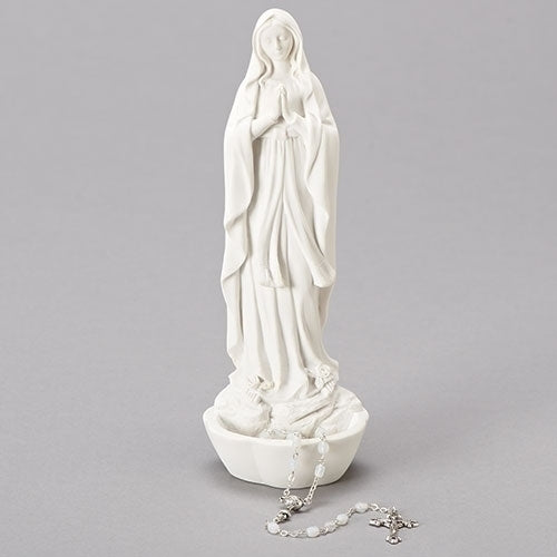 Madonna Rosary Holder White