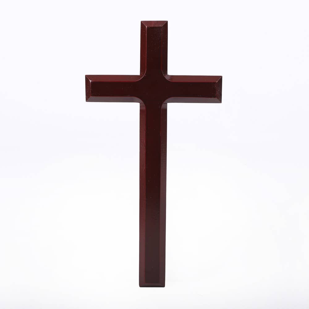 Wall Cross 10" Pine, Cherry Finish