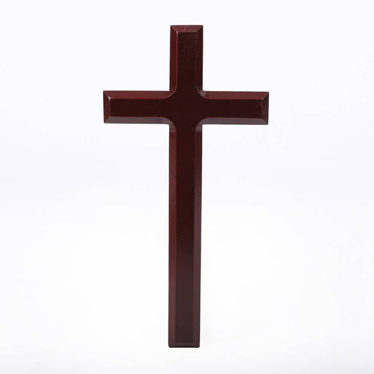 Wall Cross 10" Pine, Cherry Finish