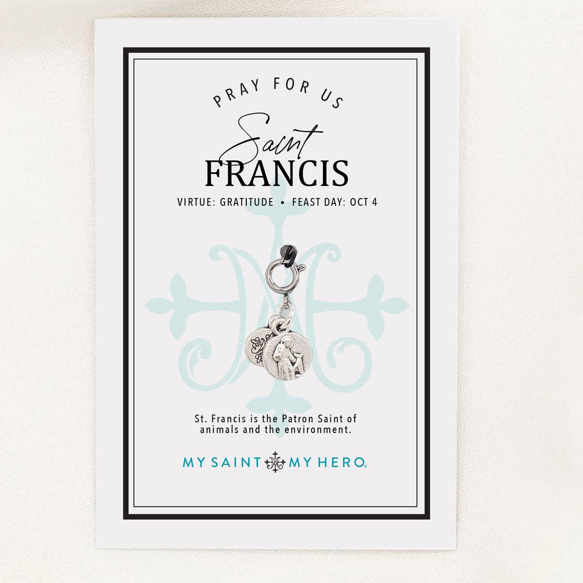 Filled by Faith Open Cross Charm - Medium, Silver