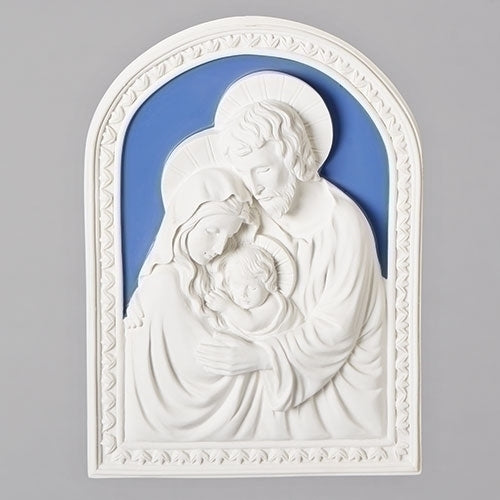 7.5"H HOLY FAMILY WALL PLAQUE DELLA ROBBIA