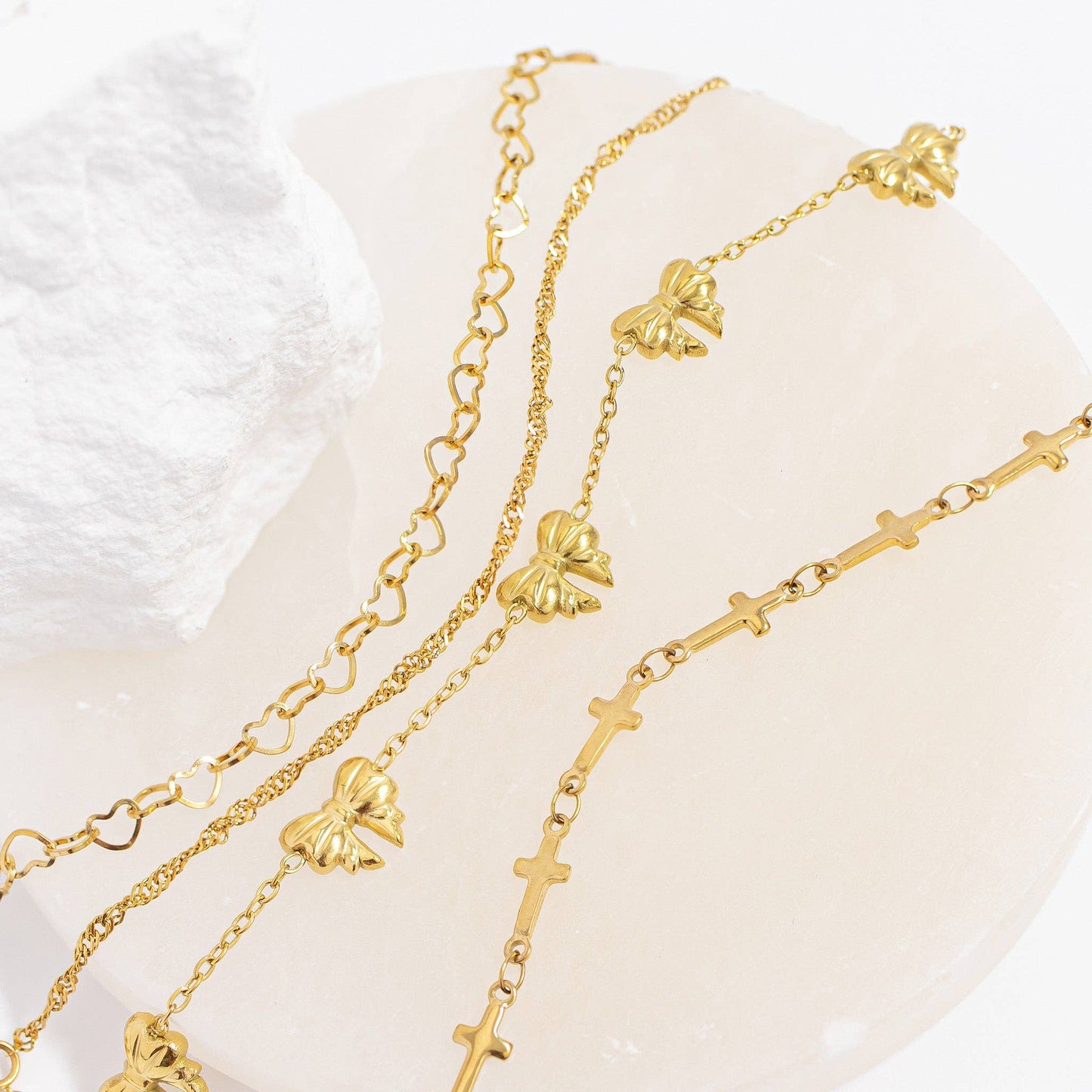 Stainless Steel Cross Chain Bracelet