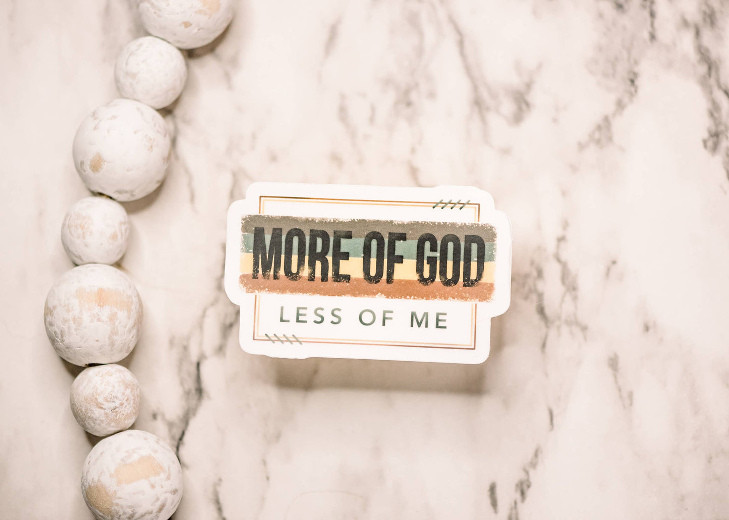 More Of God Less of Me Clear, Vinyl Sticker, 3x3 in.