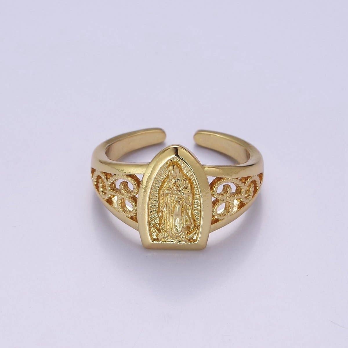 Catholic Our Lady of Guadalupe Gold Rings Virgin Mary Religious Ring O-2164