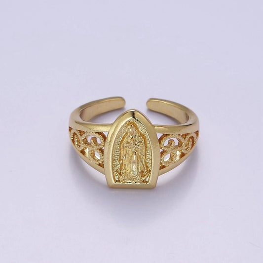 Catholic Our Lady of Guadalupe Gold Rings Virgin Mary Religious Ring O-2164