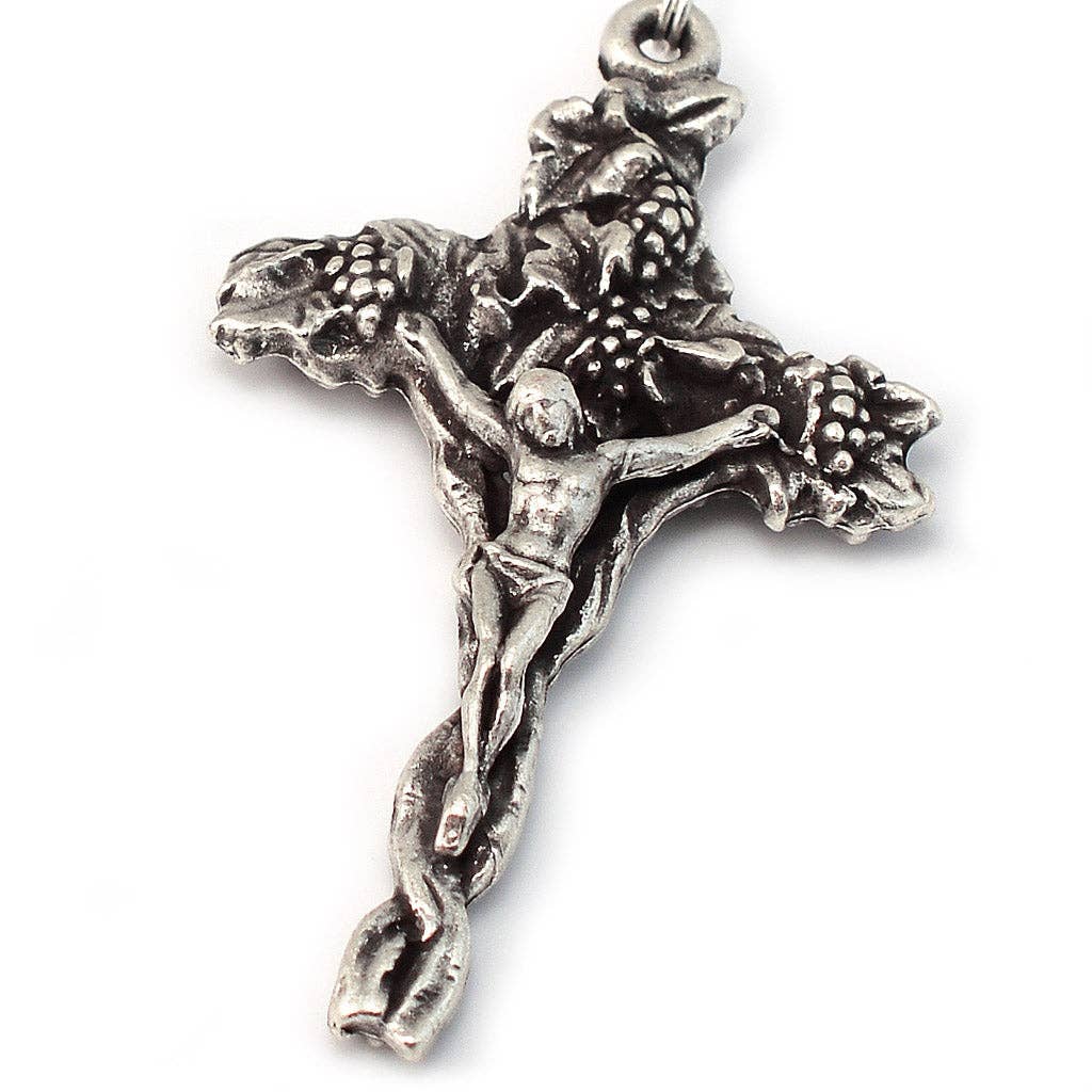 Holy Communion Pastel Glass & Silver Rosary
