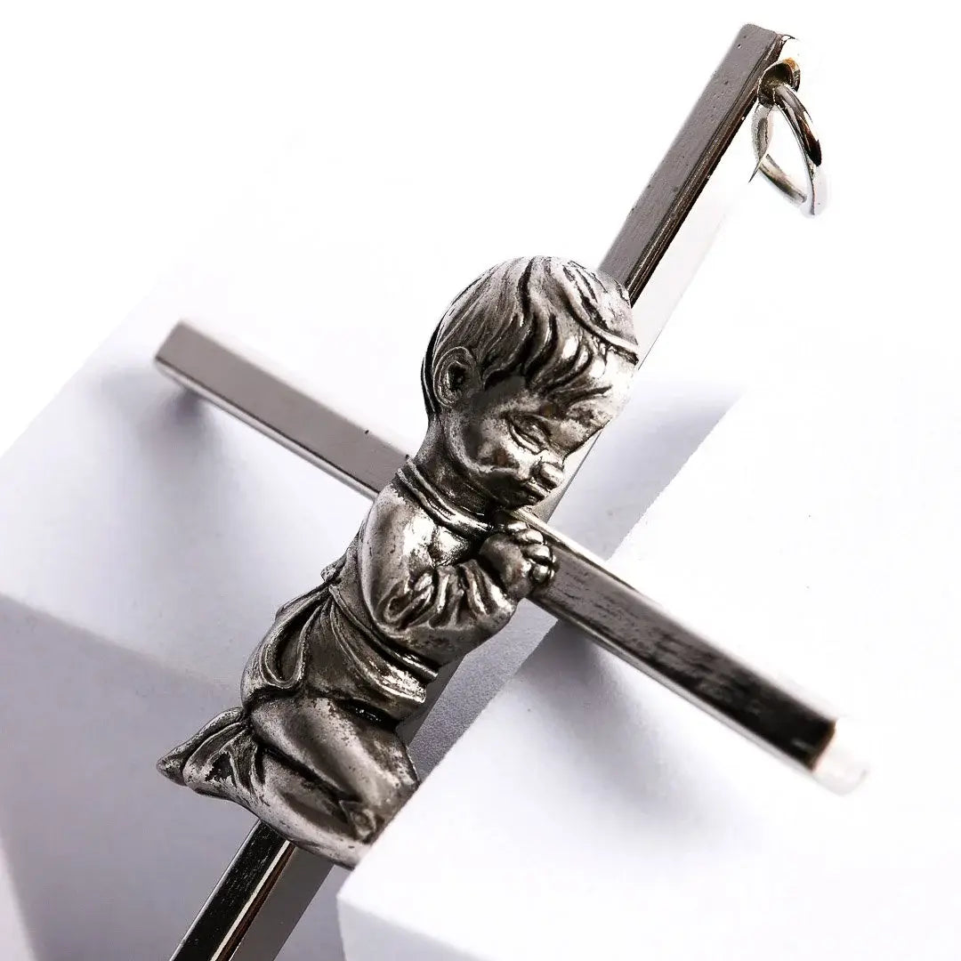 Wall Cross - Baptism Boy - Silver