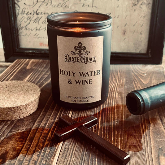 Holy Water & Wine - 11 oz Glass Candle - Cotton Wick