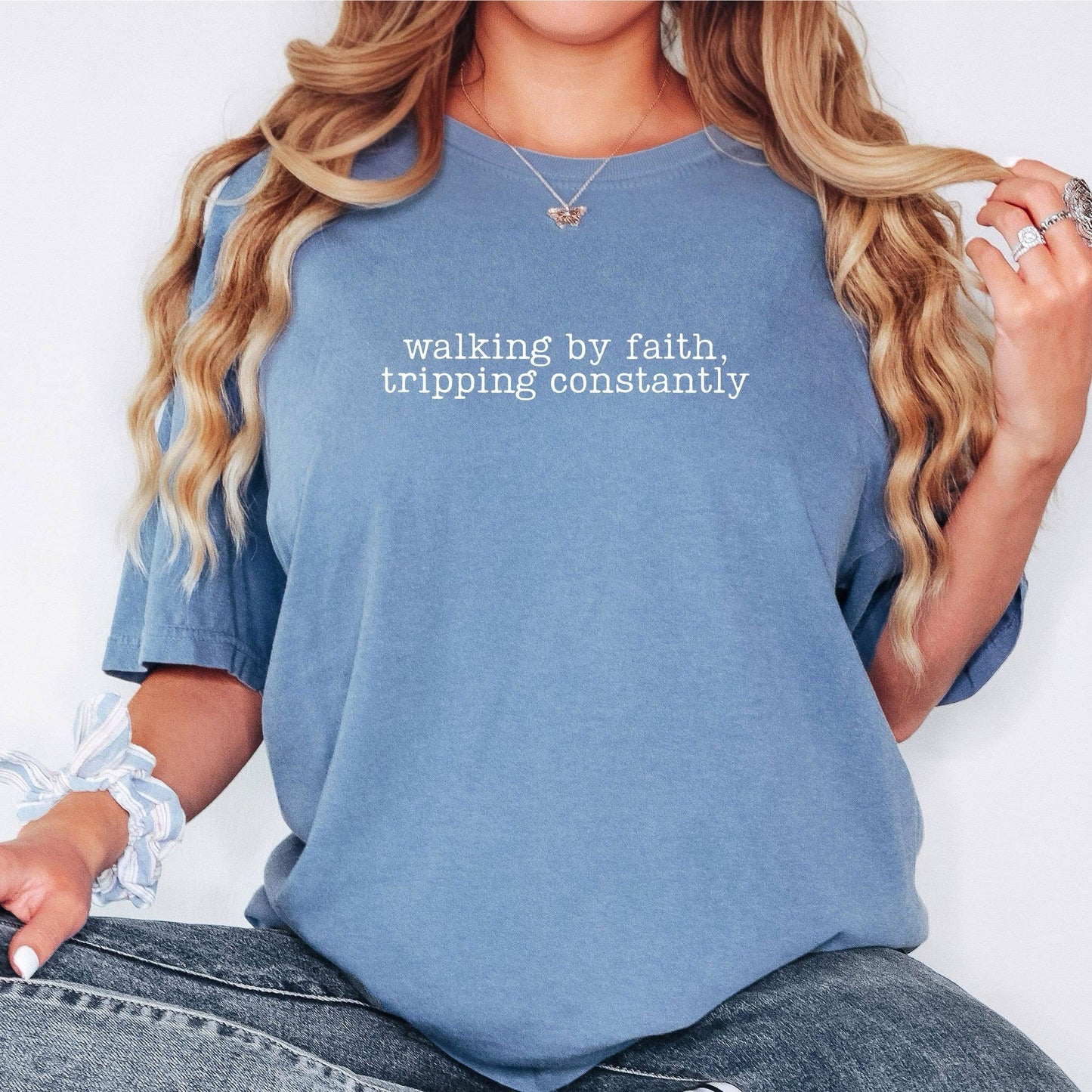 Walking By Faith Tripping Constantly Graphic Tee - Fall