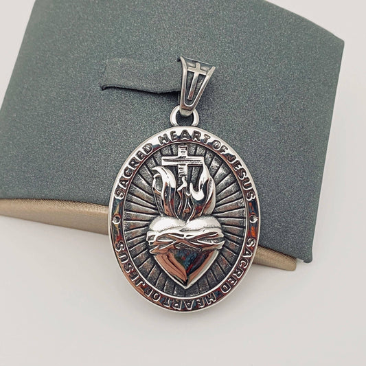 Sacred Heart of Jesus Stainless Steel Pendant