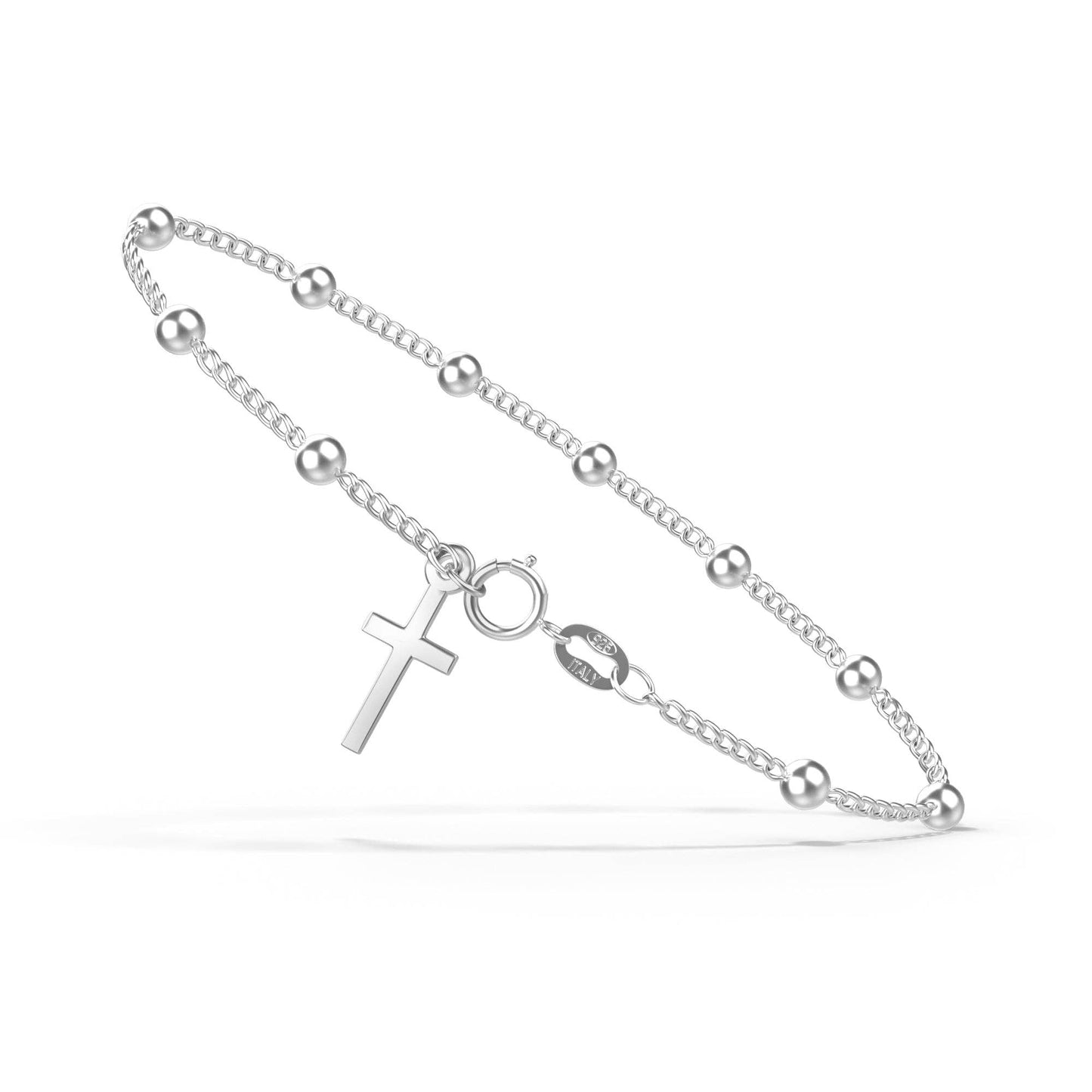 Italian Sterling Silver Rosary Bracelet