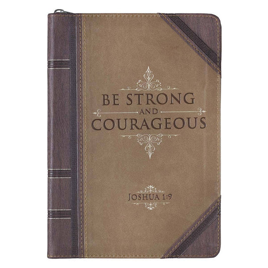 Journal Classic Zip Brown Two-tone Be Strong Josh. 1:9