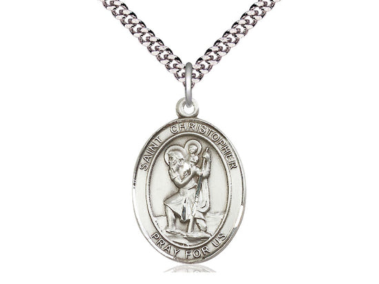 St Christopher Oval Medal Necklace (Patron Series)