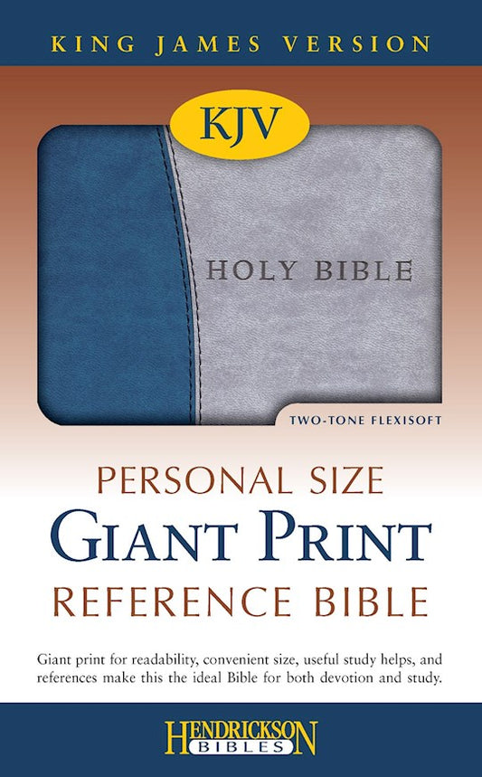 KJV Personal Size Giant Print Reference Bible-Blue/Gray Flexisoft