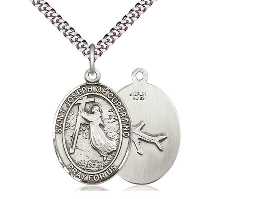 Sterling Silver St Joseph of Cupertino Oval Medal